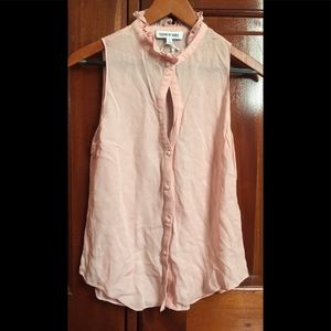 Elizabeth and James pink button up sleeveless